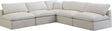 Plush - Cloud 5 Piece Modular Sectional - Cream - Fabric