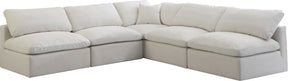 Plush - Cloud 5 Piece Modular Sectional - Cream - Fabric