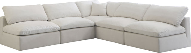 Plush - Cloud 5 Piece Modular Sectional - Cream - Fabric - Home Elegance USA