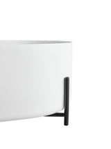 63'' x 27.5''  White Freestanding Bathtoom Soaking Artificial Stone  Solid Surface Bathtub Black Frame 1600MM