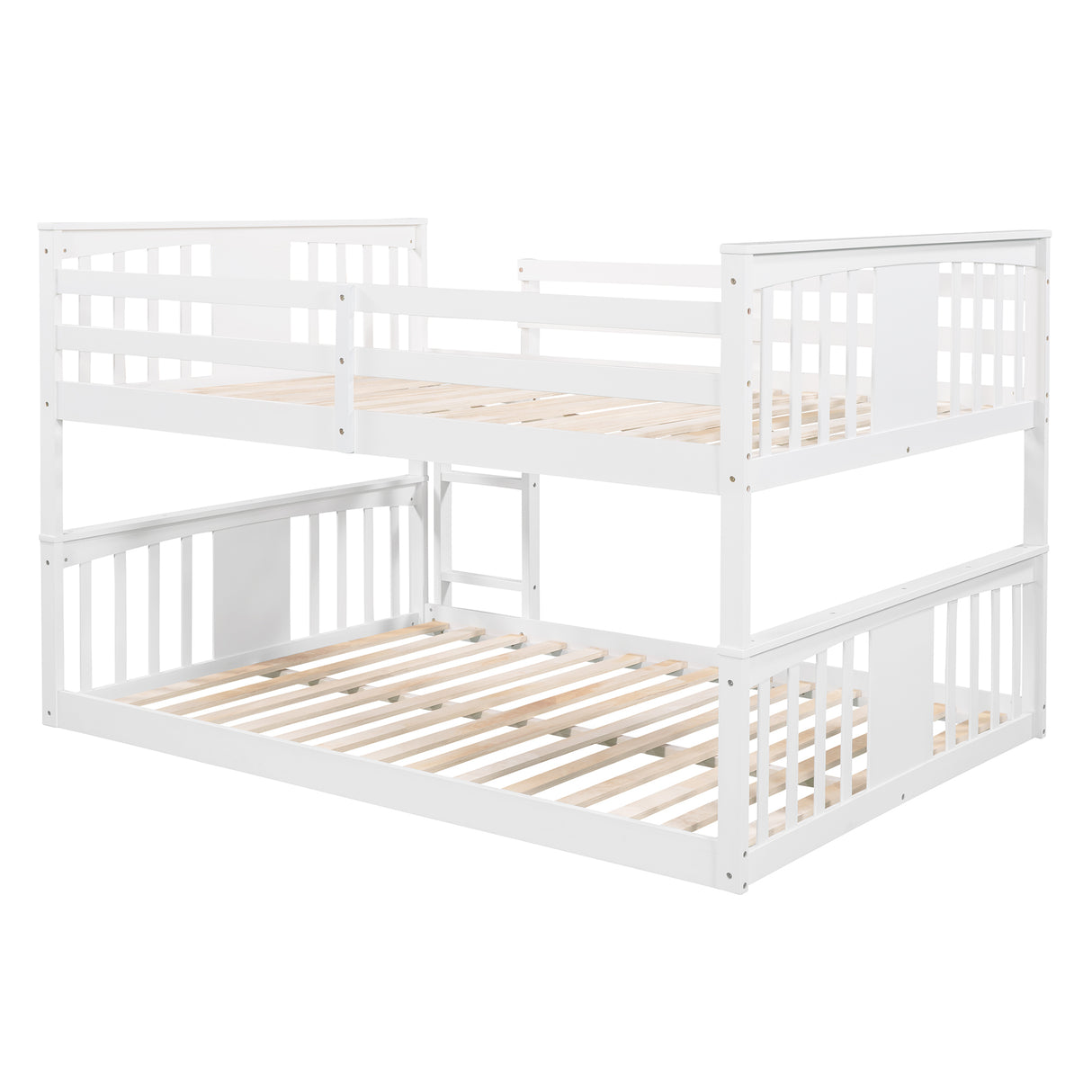 Full Over Full Bunk Bed with Ladder, White (OLD SKU :LP000207AAK) - Home Elegance USA