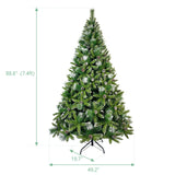 GO 7.4ft Christmas Tree, Decorated with 65 Pine Cones and Realistic over 1300 Thicken Tips, Hinged, with Metal Stand, Easy Assembly, for Indoor and Outdoor Use.