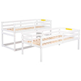 Twin Size Triple Bunk Bed with Storage Staircase,Separate Design,White - Home Elegance USA