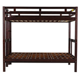 Twin over Full Bunk Bed,Down Bed can be Converted into Daybed,Espresso - Home Elegance USA