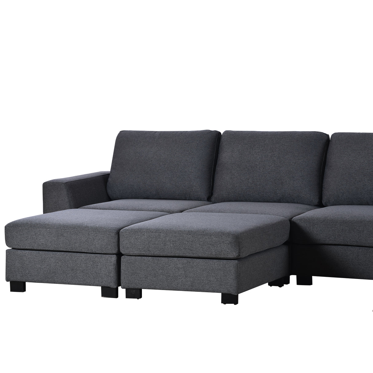 3 Pieces U shaped Sofa with Removable Ottomans | Home Elegance USA