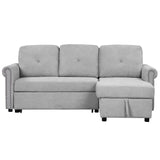 83" Modern Convertible Sleeper Sofa Bed with Storage Chaise,Gray(Old Sku:SG000346AAA) - SG000700AAE - image - 8