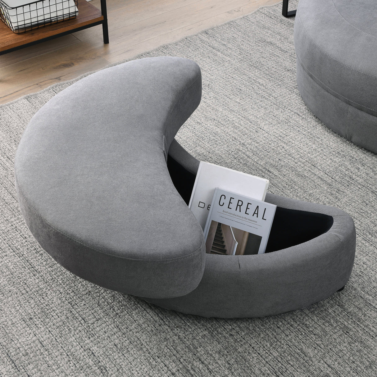 [Video] Welike Swivel Accent Barrel Modern Dark Grey Sofa Lounge Club Big Round Chair with Storage Ottoman Linen Fabric for Living Room Hotel with Pillows Home Elegance USA