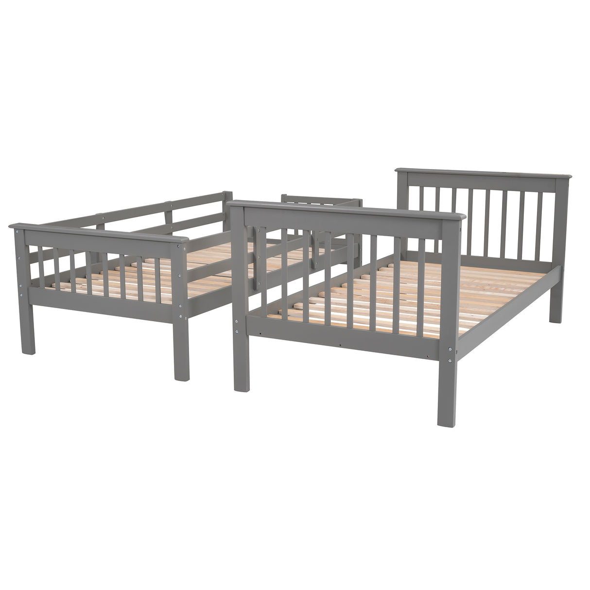 Stairway Twin-Over-Twin Bunk Bed with Three Drawers for Bedroom, Dorm - Gray(Old SKU: LP000309AAE) - Home Elegance USA