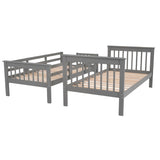 Stairway Twin-Over-Twin Bunk Bed with Three Drawers for Bedroom, Dorm - Gray(Old SKU: LP000309AAE) - Home Elegance USA