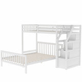 Twin over Full Loft Bed with Staircase,White(OLD SKU:SM000107AAK) - Home Elegance USA