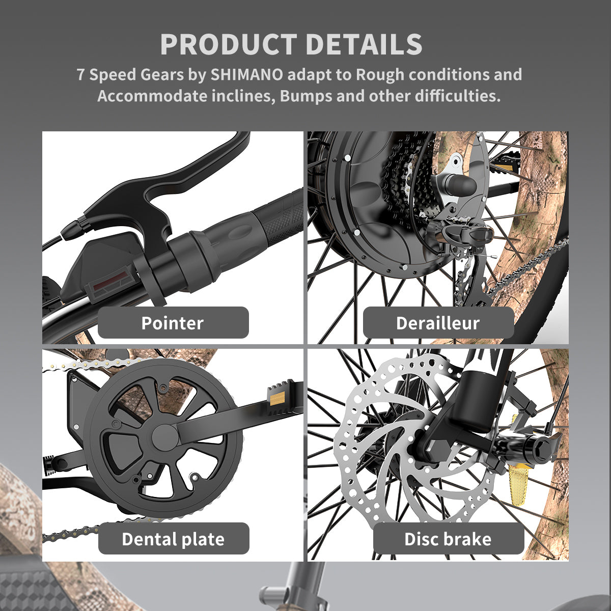 AOSTIRMOTOR S18-1500W 26" 1500W Electric Bike Fat Tire 48V 15AH Removable Lithium Battery Mountain Bicycle Shimanos Bicycle Full Suspension MTB Bikes for Adults