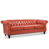 84.65" Rolled Arm Chesterfield 3 Seater Sofa | Home Elegance USA