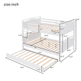 Full-Over-Full Bunk Bed with Twin size Trundle , Separable Bunk Bed for Bedroom - White - Home Elegance USA