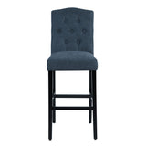 Set of 2 traditional Upholstered high stools, dark blue - Home Elegance USA