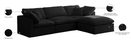 Plush - Cloud Modular Sectional - Black - Fabric - Modern & Contemporary - Home Elegance USA