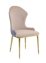 ACME Caolan Side Chair (Set-2), Tan, Lavender Fabric & Gold  72469 - Home Elegance USA