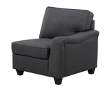 Leo Dark Gray Linen 6 Seater Sofa and Ottoman Home Elegance USA