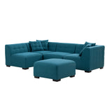 Sectional Sofa with Removable Ottoman Green - Home Elegance USA