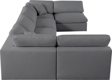 Serene - Cloud Modular Sectional 6 Piece - Grey - Fabric - Home Elegance USA