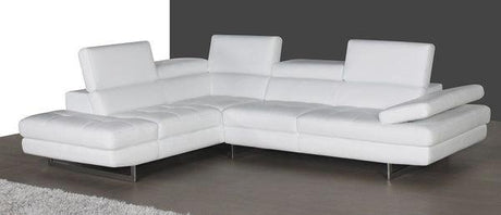 A761 Slate White Italian Leather Laf Sectional - 178551-Lhfc | J&M