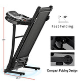 Folding Treadmill Electric Running Machine Walking Jogging Machine with 3 Level Incline 12 Preset Programs for Home Gym