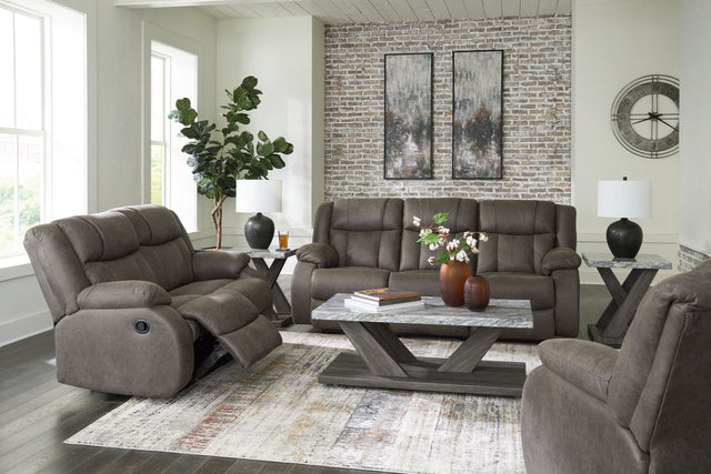 First Base - Gunmetal - 3 Pc. - Reclining Sofa, Reclining Loveseat, Rocker Recliner - Home Elegance USA