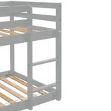 Twin over Twin Floor Bunk Bed,Grey(Old Sku:W50430319) - Home Elegance USA