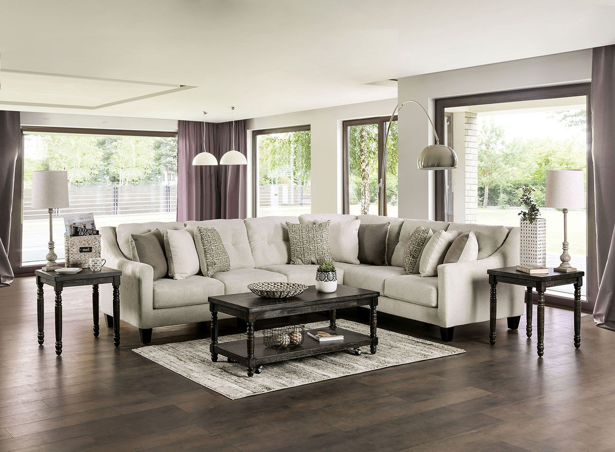 Waldport - Sectional - Ivory - Home Elegance USA