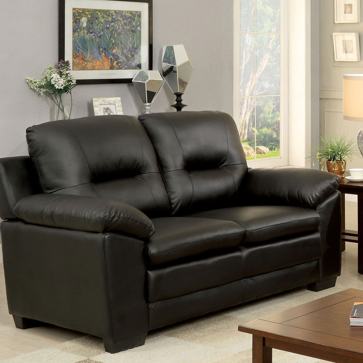 Parma - Sofa & Loveseat - Black - Home Elegance USA