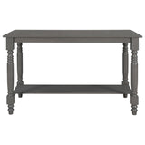 TREXM 6-Piece Counter Height Dining Table Set Table with Shelf 4 Chairs and Bench for Dining Room (Gray) - Home Elegance USA