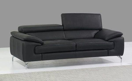 A973 Black Italian Leather Sofa - 17906111 - S | J&M | Home Elegance USA