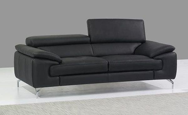 A973 Black Italian Leather Sofa - 17906111 - S | J&M | Home Elegance USA