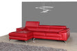 A973B Red Italian Leather Mini Laf Chaise Sectional - 179061-Lhfc | J&M