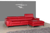 A973B Red Italian Leather Mini Raf Chaise Sectional - 179061 - Rhfc | J&M | Home Elegance USA