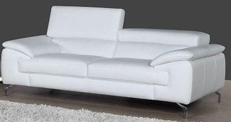 J&M Furniture - A973 White Italian Leather 2 Piece Sofa Set - 1790611-Sl-2Set