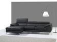 A973B Black Italian Leather Mini Laf Chaise Sectional - 1790612-Lhfc | J&M