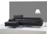 A973B Black Italian Leather Mini Laf Chaise Sectional - 1790612 - Lhfc | J&M | Home Elegance USA