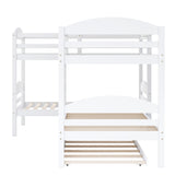 Twin L-Shaped Bunk bed with Trundle-White（OLD SKU:LP000024AAK) - Home Elegance USA