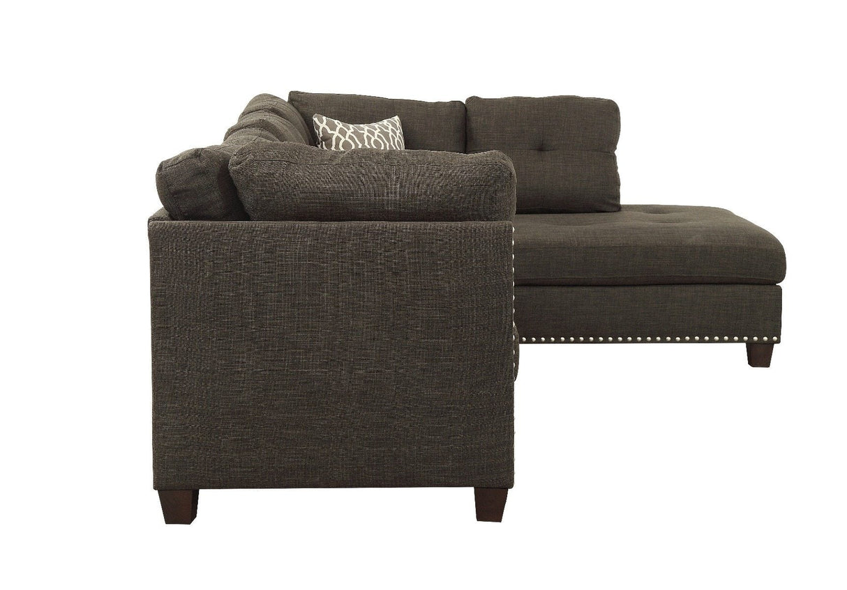 Laurissa - Sectional Sofa - Charcoal Linen - 35" - Home Elegance USA