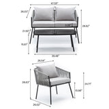 Metal 4 - Person Seating Group with Cushions