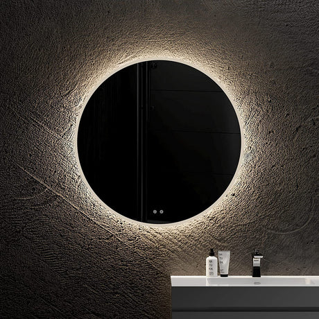 Round Led Bathroom Mirror with Lights, 32 Inch Anti-Fog Front and Backlit Mirror for Bathroom, 3 Colors Dimmable Bathroom Led Mirror, Wall Mount Lighted Mirror