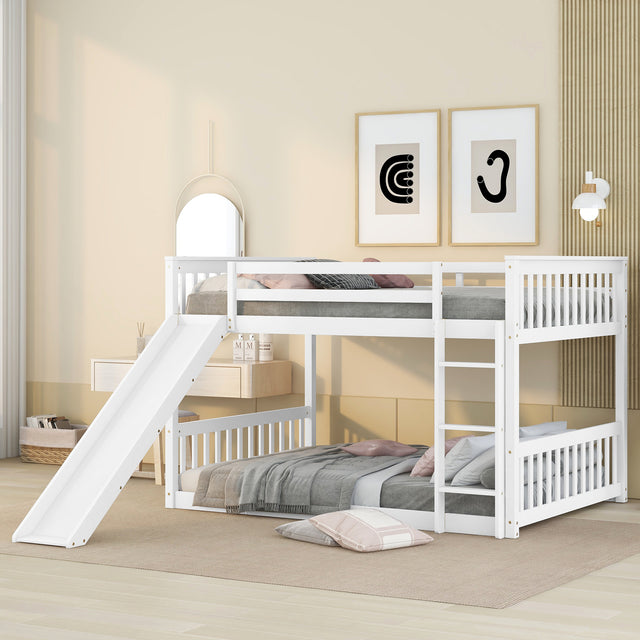 Full over Full bunkbed with Slied for white color - Home Elegance USA