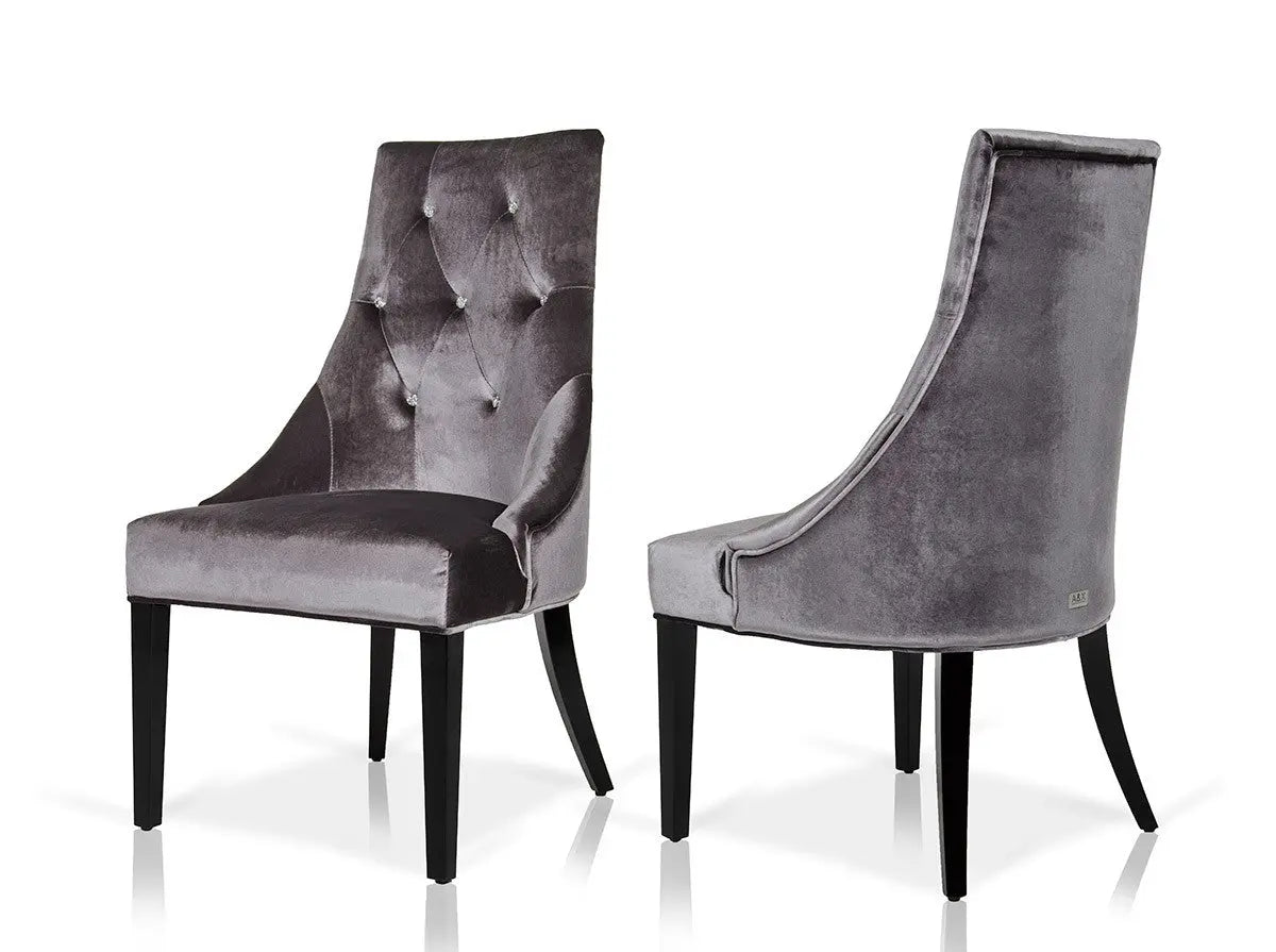 Aa031 Armani Xavira Velour Dining Chair (Set Of 2) Vgunaa031 - Gry | Home Elegance USA