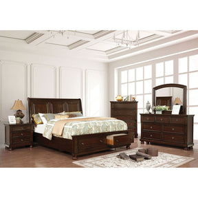 Castor - 5 Piece Queen Bedroom Set With 2Ns - Brown Cherry
