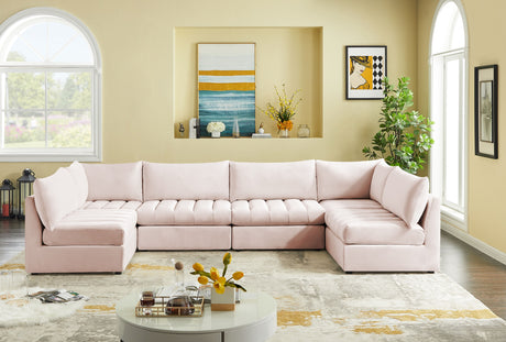 Jacob - Modular Sectional 6 Piece - Pink - Home Elegance USA