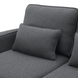 [VIDEO provided] [New] 104" 4-Seater Modern Linen Fabric Sofa with Armrest Pockets and 4 Pillows,Minimalist Style Couch for Living Room, Apartment, Office,3 Colors - Home Elegance USA