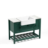 Solid Wood Bathroom Vanities Without Tops 48 in. W x 20 in. D x 33.60 in. H   Bathroom Vanity in green