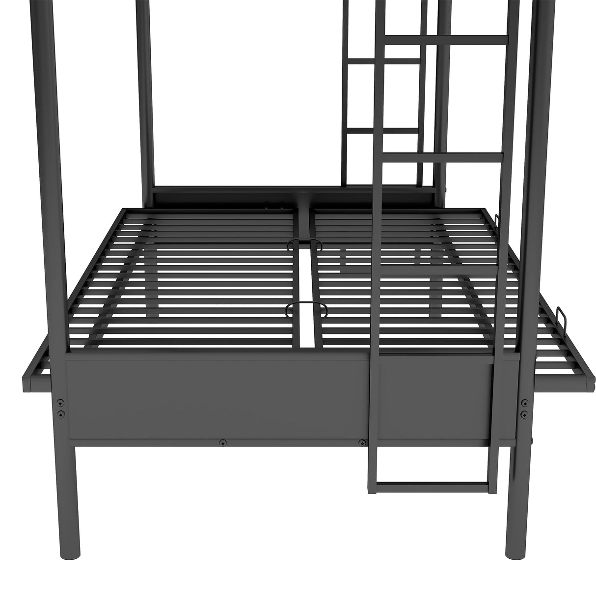 Twin over Full Metal Bunk Bed, Multi-Function,Black(OLD SKU:MF193079AAB) - Home Elegance USA