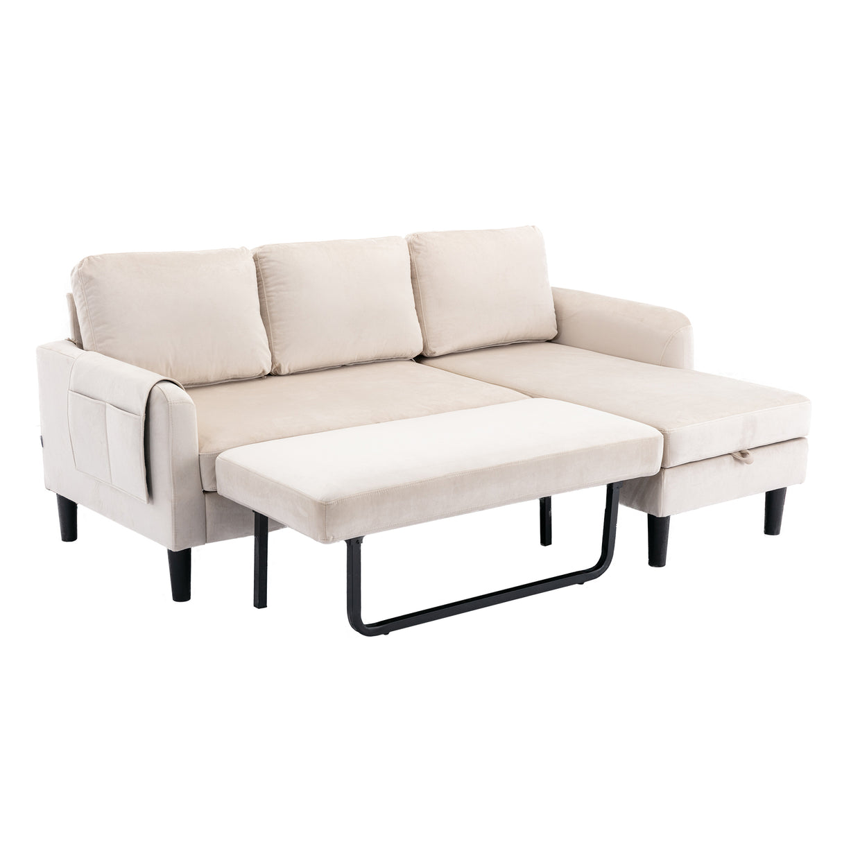 UNITED WE WIN Sectional Sofa Reversible Sectional Sleeper Sectional Sofa with Storage Chaise - Home Elegance USA