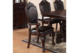 Formal Dining Room Table w Leaf 2x Arm Chairs And 6x Side Chairs Brown 9pc Set Dining Table Double Pedestal Base Royal Rectangle Table - Home Elegance USA